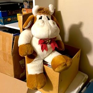 Large Plush Cow with Cowbell
